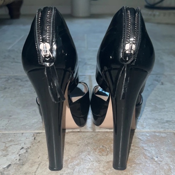 Black Chunky Miu Miu Heels - Picture 3 of 11